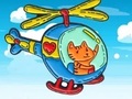 Oyun Coloring Book: Cat Driving Helicopter