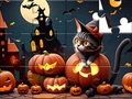 Oyun Jigsaw Puzzle: Halloween Cat