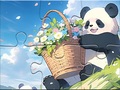 Oyun Jigsaw Puzzle: Basket Flower Panda