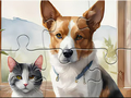 Oyun Jigsaw Puzzle: Oil Painting Dog And Cat