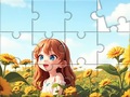 Oyun Jigsaw Puzzle: Sunflower Girl