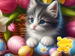 Oyun Jigsaw Puzzle: Easter Cat