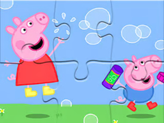 Oyun Jigsaw Puzzle: Peppa Pig Blow Bubbles
