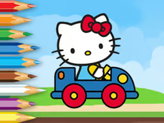 Oyun Coloring Book: Hello Kitty Driving Car