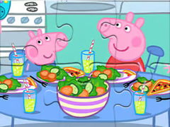 Oyun Jigsaw Puzzle: Peppa Dinner Time