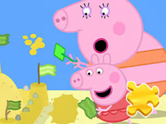 Oyun Jigsaw Puzzle: Peppa Pig Making Sand