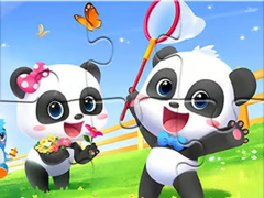 Oyun Jigsaw Puzzle: Baby Panda Spring Outing