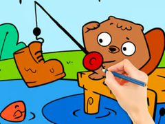 Oyun Coloring Book: Fishing Squirrel
