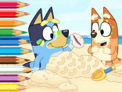 Oyun Coloring Book: Bluey On The Beach
