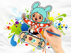 Oyun Coloring Book: Toca Boca Skateboard