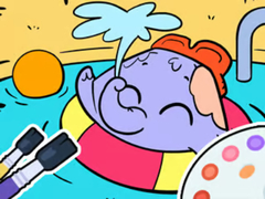 Oyun Coloring Book: Elephant Swim