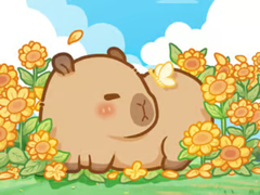 Oyun Jigsaw Puzzle: Capybara In Sunflowers