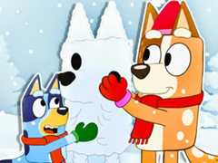 Oyun Jigsaw Puzzle: Bluey Christmas Snowman