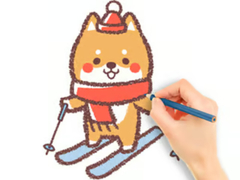 Oyun Coloring Book: Skiing Puppy
