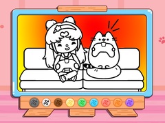Oyun Coloring Book: Toca Life With Pusheen