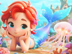 Oyun Jigsaw Puzzle: Chibi Mermaid Marshmallow Jellyfish
