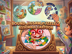 Oyun Round Jigsaw Puzzle 2 Assemble Cartoon