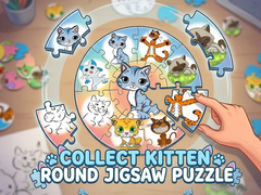 Oyun Round jigsaw Puzzle - Collect Kitten