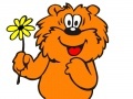 Oyun Bear cub with a beautiful camomile
